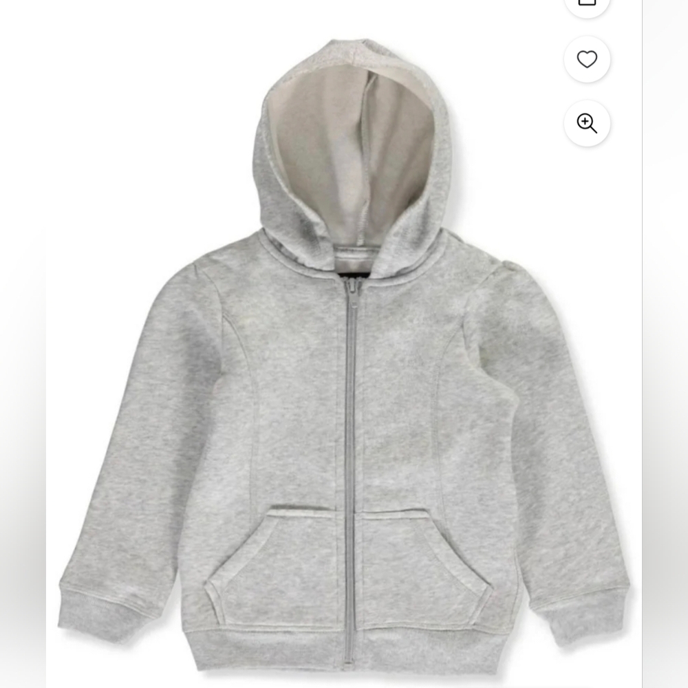 French Toast Little Grey Girls Boys Fleece Hoodie Gray Unisex Medium 8